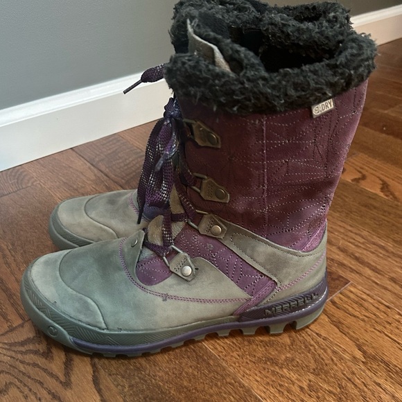 Merrell Women's Silversun Lace Waterproof Boot Purple Gray Size 9.5 - Picture 6 of 15
